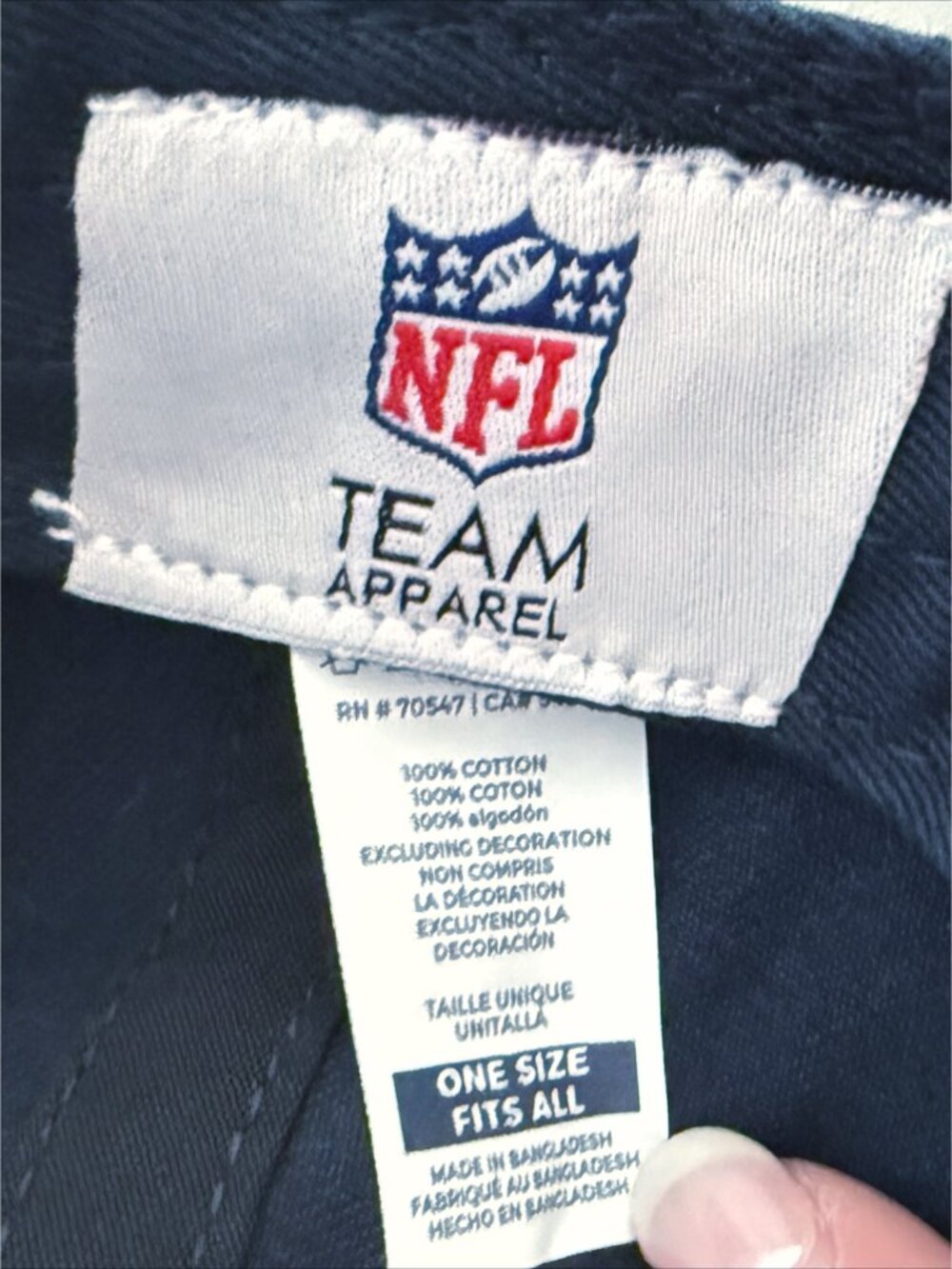 Houston Texans NFL Team Apparel Strapback Cap Hat OSFA Blue Adjustable - Picture 6 of 8